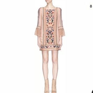 Alice+Olivia Embroidered Crochet Tunic Dress Sz 4